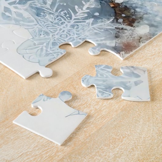 Winterlandschap met uil legpuzzel (Zijkant)