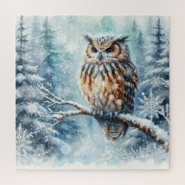 Winterlandschap met uil legpuzzel
