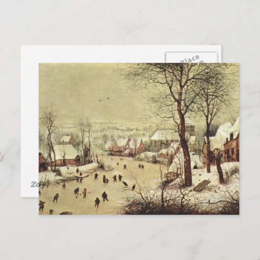 Winterlandschap met vogeltrap - 1565 briefkaart (Voorkant / Achterkant)