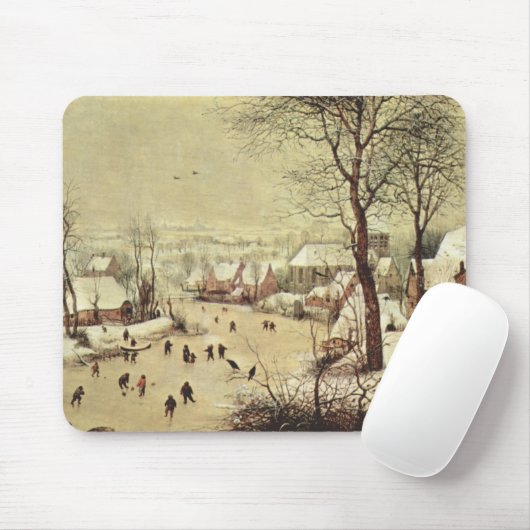 Winterlandschap met vogeltrap - 1565 muismat (Met muis)