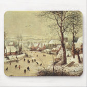 Winterlandschap met vogeltrap - 1565 muismat (Voorkant)