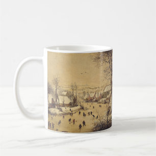 Winterlandschap met vogelval door Pieter Brueghel Koffiemok