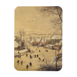 Winterlandschap met vogelval door Pieter Brueghel Magneet