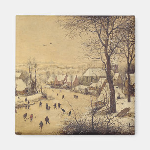 Winterlandschap met vogelval door Pieter Brueghel Magneet