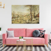 Winterlandschap met vogelvanger (olie op het panee canvas afdruk (Insitu (Woonkamer))