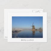 Winterlandschap met windmolen en ijs briefkaart (Voorkant / Achterkant)