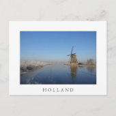 Winterlandschap met windmolen en ijs briefkaart (Voorkant)