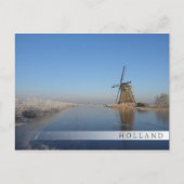 Winterlandschap met windmolen en ijs briefkaart (Voorkant)