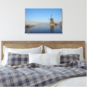 Winterlandschap met windmolen en ijs canvas afdruk (Insitu (Slaapkamer))