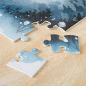 Winterlandschap met wolf legpuzzel (Zijkant)