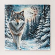 Winterlandschap met wolf