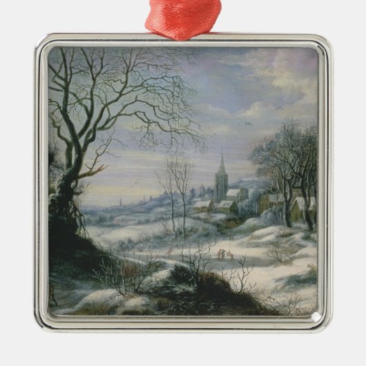 Winterlandschap Metalen Ornament (Voorkant)