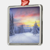 Winterlandschap Metalen Ornament (Links)
