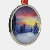 Winterlandschap Metalen Ornament (Rechts)