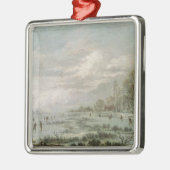 Winterlandschap Metalen Ornament (Links)