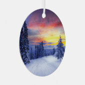 Winterlandschap Metalen Ornament (Voorkant Rechts)
