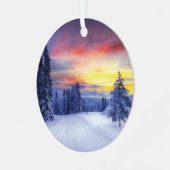 Winterlandschap Metalen Ornament (Voorkant links)