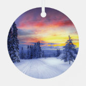 Winterlandschap Metalen Ornament (Achterkant)