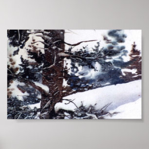 Winterlandschap Mini-Poster Poster