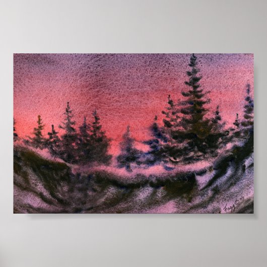 Winterlandschap Mini-Poster Poster (Voorkant)