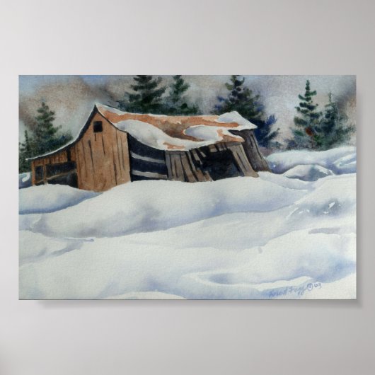 Winterlandschap Mini-Poster Poster (Voorkant)