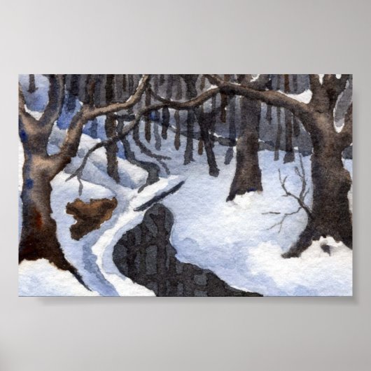 Winterlandschap Mini-Poster Poster (Voorkant)