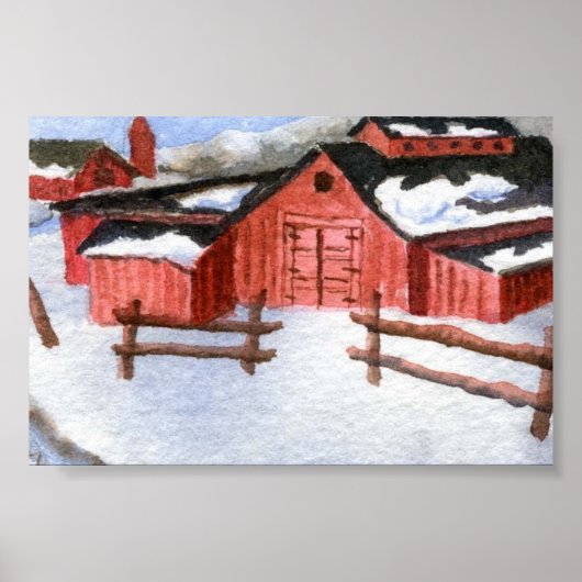 Winterlandschap Mini-Poster Poster (Voorkant)