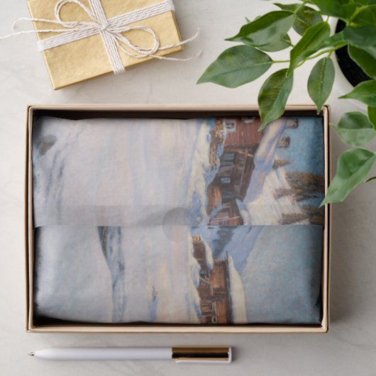 Winterlandschap nabij Davos Tissuepapier (Geschenk)