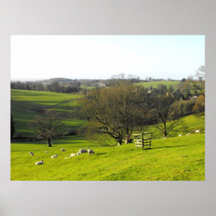 Winterlandschap nabij Kard in Somerset Poster