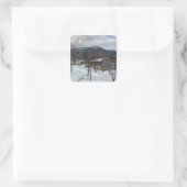 Winterlandschap nabij Kutterling, 1899 Vierkante Sticker (Tas)