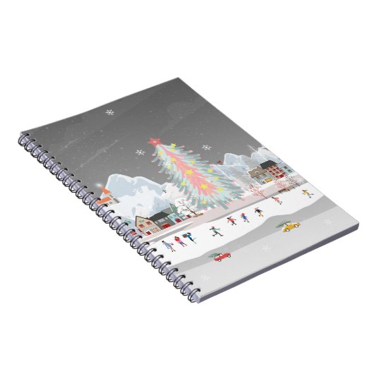 Winterlandschap: nachtelijke dorpsviering. notitieboek (Rechterzijde)