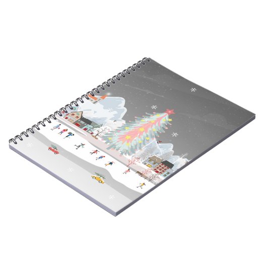 Winterlandschap: nachtelijke dorpsviering. notitieboek (Linkerzijde)