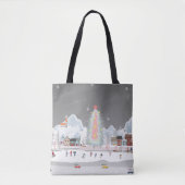 Winterlandschap: nachtelijke dorpsviering. tote bag (Voorkant)