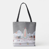 Winterlandschap: nachtelijke dorpsviering. tote bag (Achterkant)