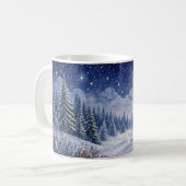 Winterlandschap onder maanlicht Kunst Koffiemok (Voorkant links)