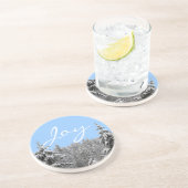 Winterlandschap Onderzetter sneeuw bedekt met bosk (Zijkant)