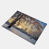 Winterlandschap op het platteland op Sunset Deurmat (Schuin)