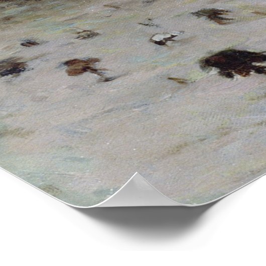 Winterlandschap op zonsondergang poster (Hoek)