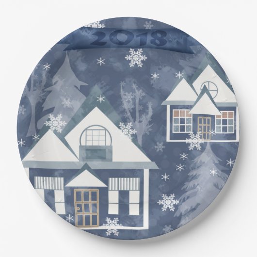 Winterlandschap Papieren Bordje (Voorkant)