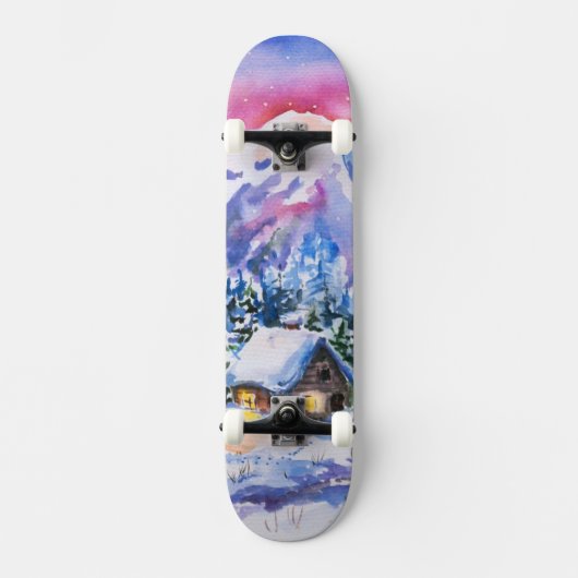 Winterlandschap Persoonlijk Skateboard (Voorkant)