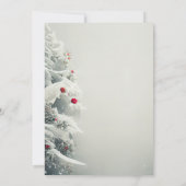 Winterlandschap Pijnboom Sneeuw Script Kaart (Achterkant)