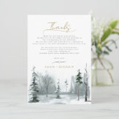 WINTERLANDSCHAP Pine Forest Woodland Slate Wedding Bedankkaart (Staand voorkant)
