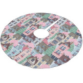 Winterlandschap Polyester Tree Skirt Kerstboom Rok (Gekanteld)