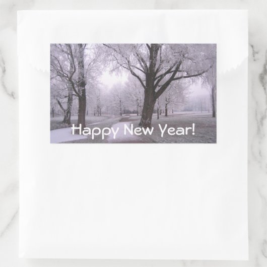 Winterlandschap Rechthoekige Sticker (Tas)