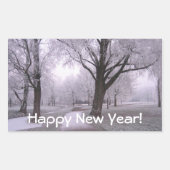 Winterlandschap Rechthoekige Sticker (Voorkant)