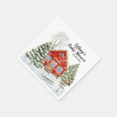 Winterlandschap Red House Baby shower Servet (Hoek)