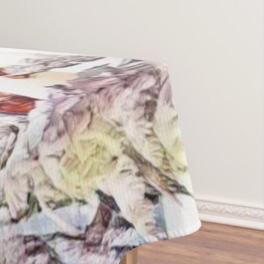 Winterlandschap Rendieren en blokhut Waterverf Tafelkleed (Voorbeeld)