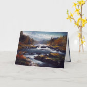 Winterlandschap Rotsachtige Rivier Bergen Kaart (Gele Bloem)