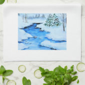 Winterlandschap Scène Theedoek (Gevouwen)