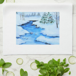 Winterlandschap Scène Theedoek